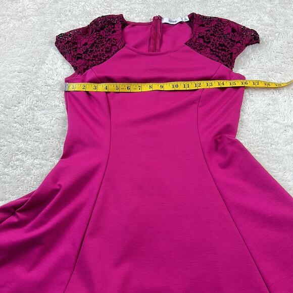 Justfab Magenta fit and flare cap sleeve dress, size small - Picture 5 of 9